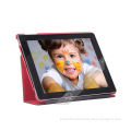 Functional Red Smart Pu Leather Cases For Ipad, Magnetic Flap Closure